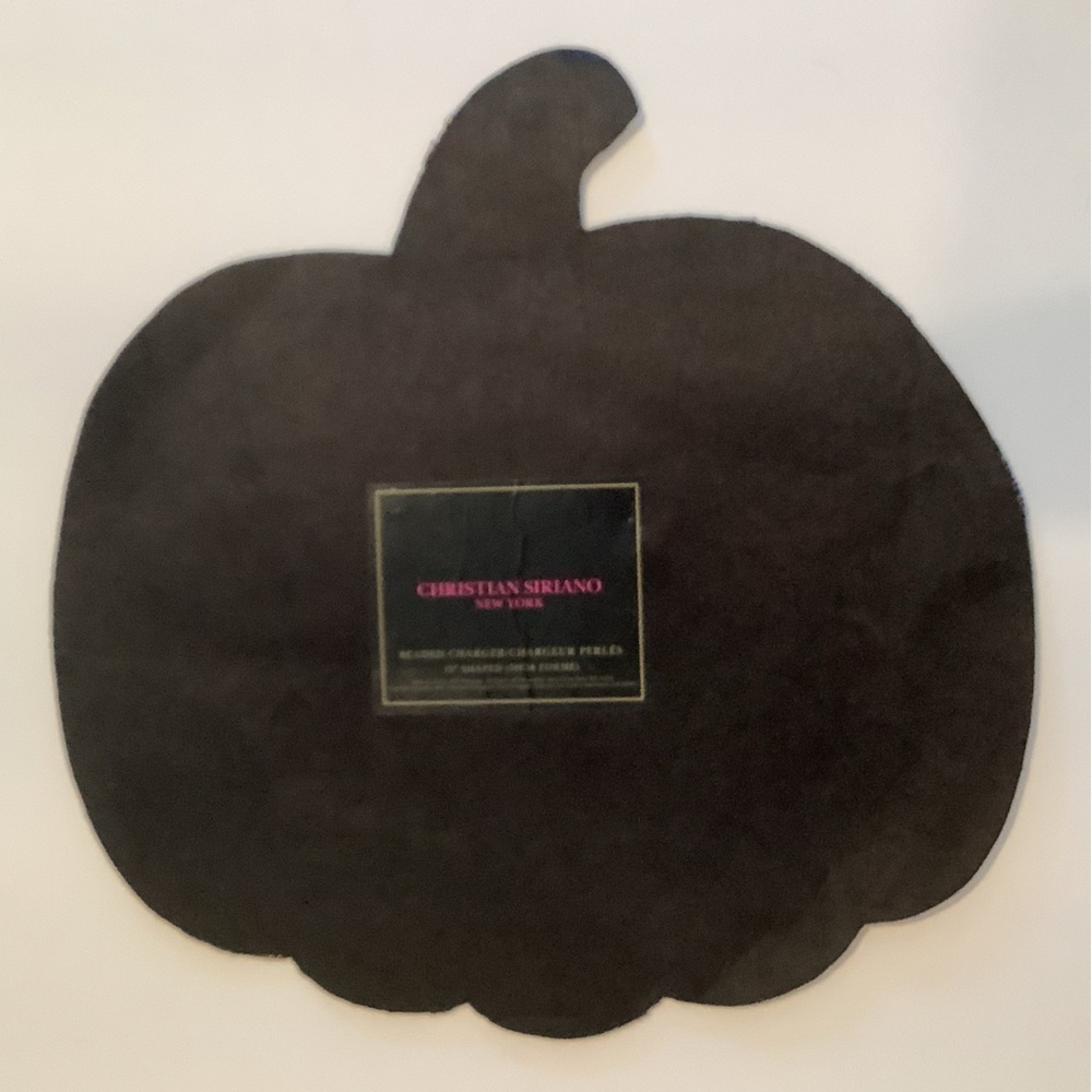 Christian Siriano Pumpkin Spider Web & Bats Beaded Placemat New - Picture 3 of 4